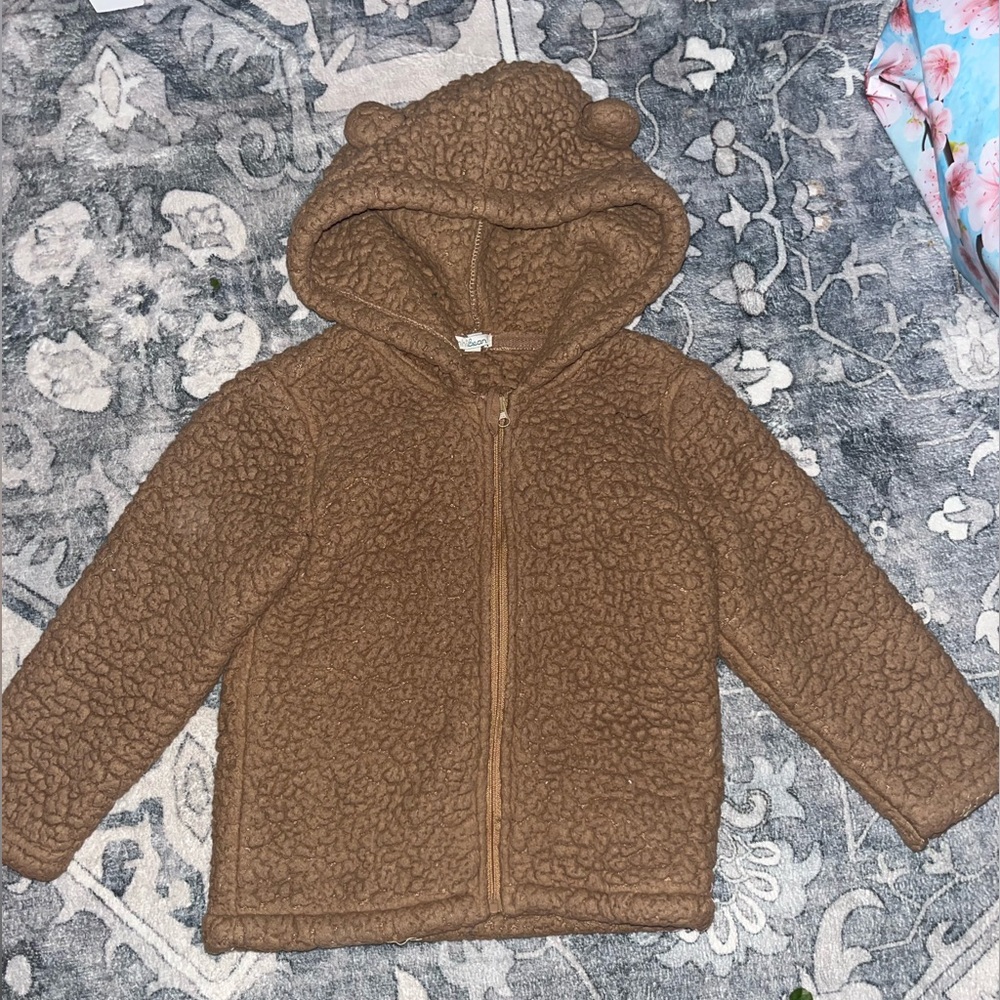 Cozy Brown Kids Teddy Hoodie